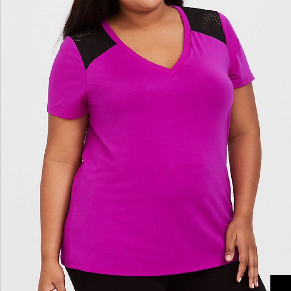 Torrid Pink Wicking Tech Jersey Active Tee